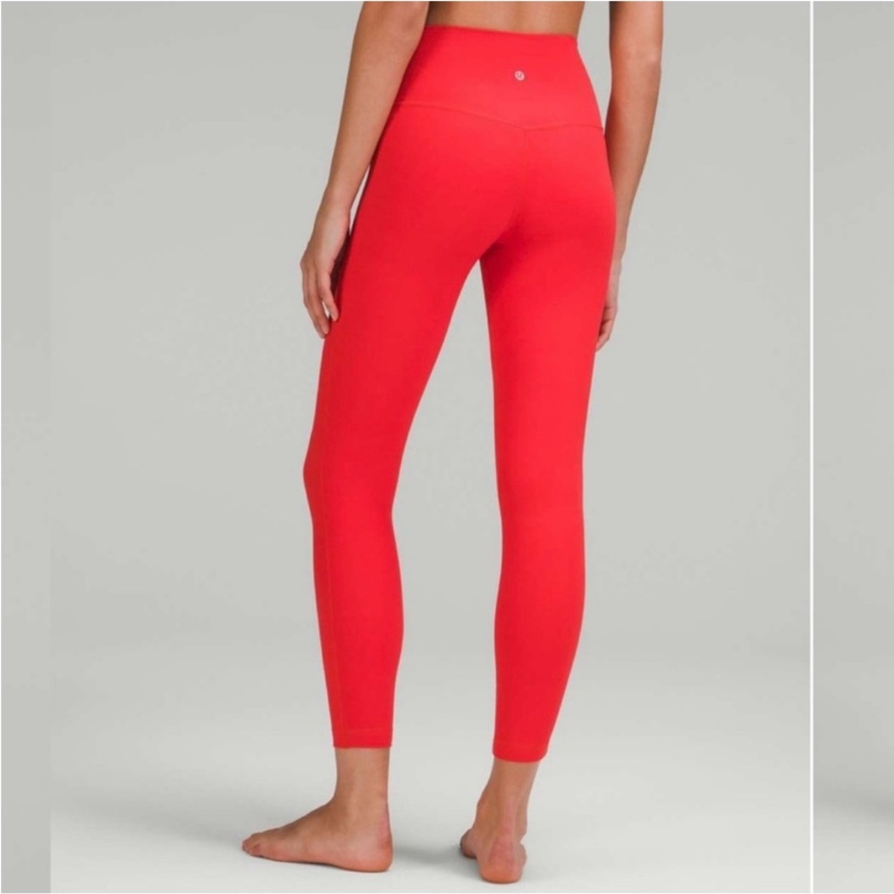 Lululemon align 28’ leggings. Carnation red  size 12